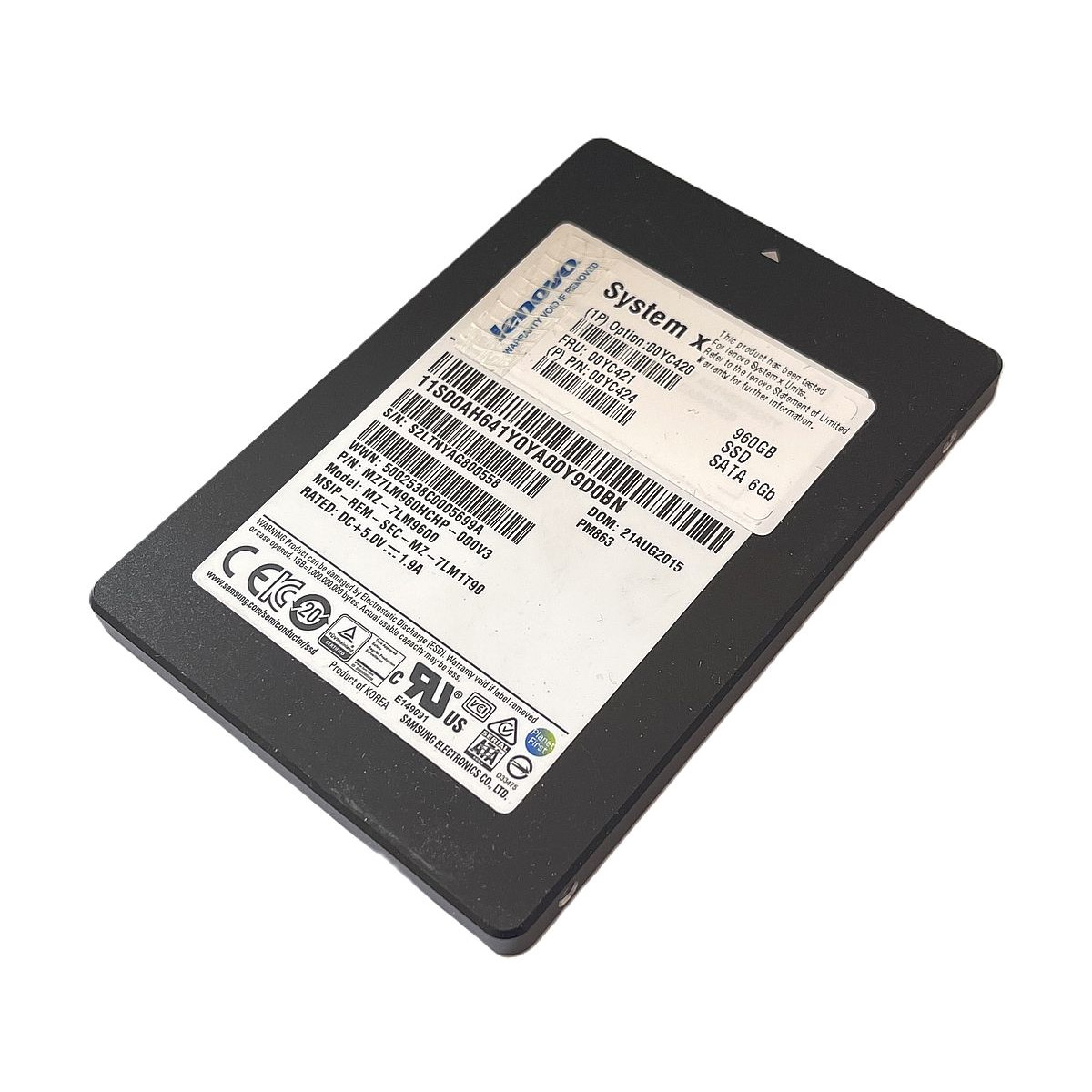 DYSK LENOVO SAMSUNG PM863 960GB SSD SATA 6G 2,5 MZ-7LM9600 00YC424