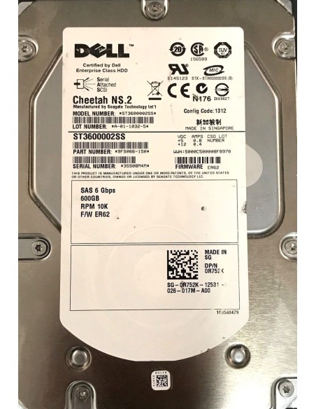 DYSK 600GB DELL SAS 3,5 10K 6G 0R752K