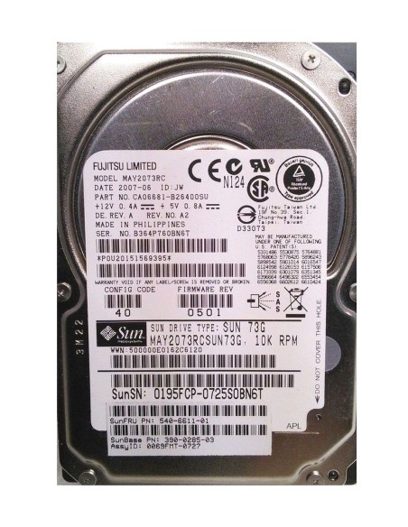 DYSK SUN 73GB SAS 10K 3G 2,5'' 540-6611-01