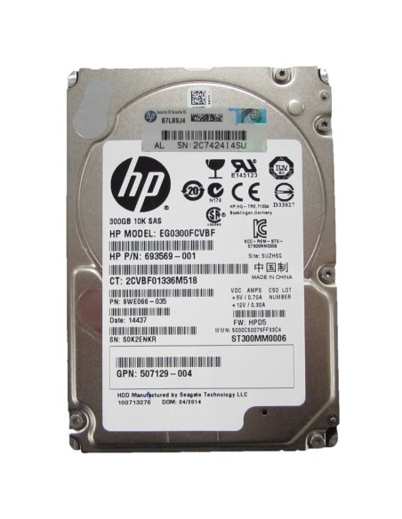 DYSK HP 300GB SAS 6G 10K 2,5 G8 G9 EG0300FCVBF 693569-001 653955-001