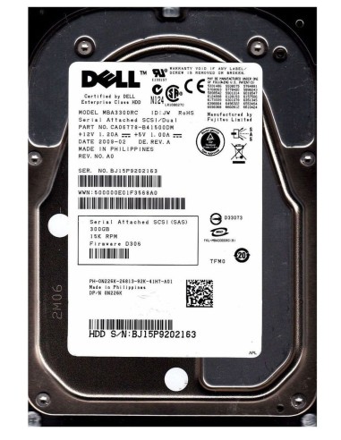 DYSK DELL 300GB SAS 15K 6G 3,5 0N226K
