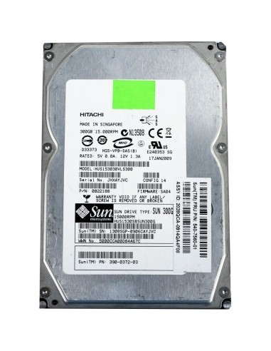 DYSK SUN 300GB SAS 15K 3G 3,5 390-0372-02 0B22188