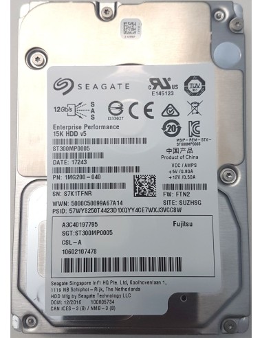 FUJITSU 300GB SAS 15K HDD v5 12G 2,5 A3C40197795