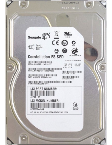 SEAGATE CONSTELLATION ES SED 2TB SAS 6G 7.2K 3,5
