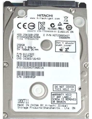 DELL HITACHI Z5K320-250 250GB SATA 5.4K 2,5 095N9W