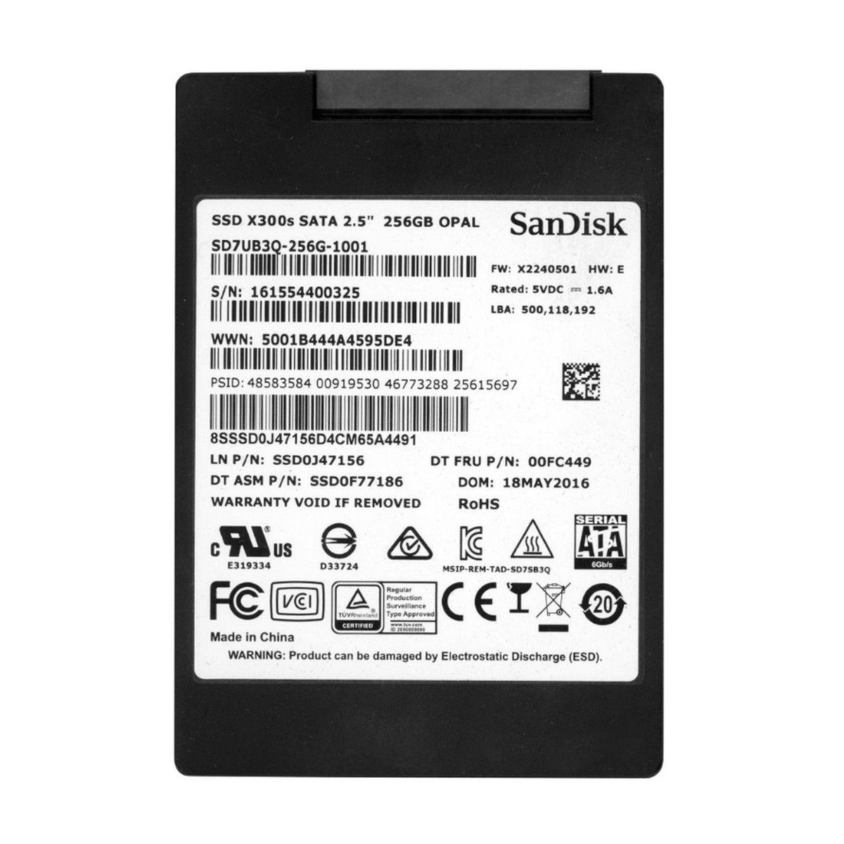 SANDISK SSD 256GB X300s SATA 2,5 SD7UB3Q-256G