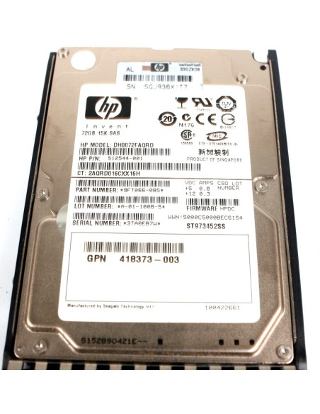 DYSK HP 72GB SAS 15K 6G 2,5 512544-001 DH0072FAQRD