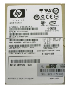 DYSK HP 72GB SAS 15K 6G 2,5 G8 G9 512544-003