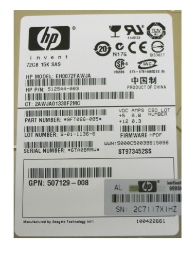 DYSK HP 72GB SAS 15K 6G 2,5 G8 G9 512544-003