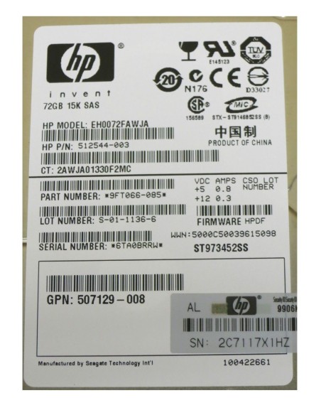 DYSK HP 72GB SAS 15K 6G 2,5 G8 G9 512544-003