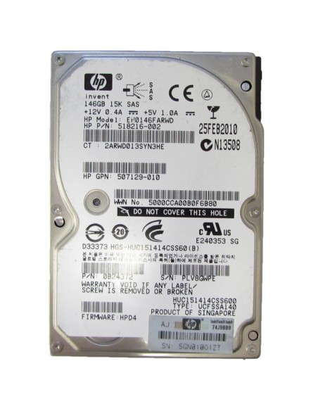 DYSK HP 146GB SAS 15K 6G 2,5 518216-002