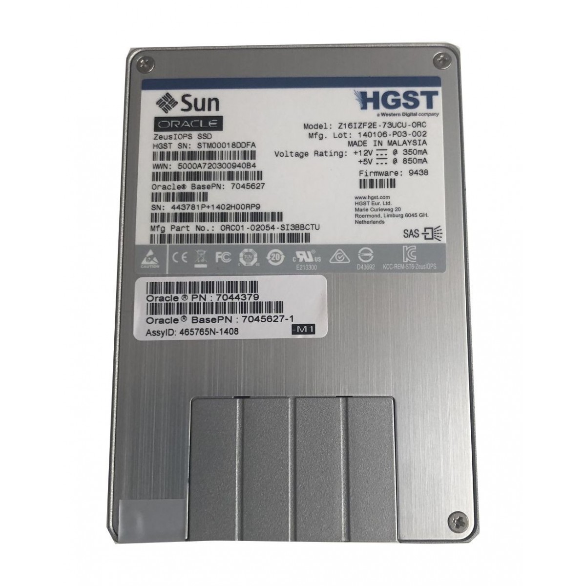 SUN ORACLE ZEUS IOPS 73GB SSD SAS 2,5 7044379