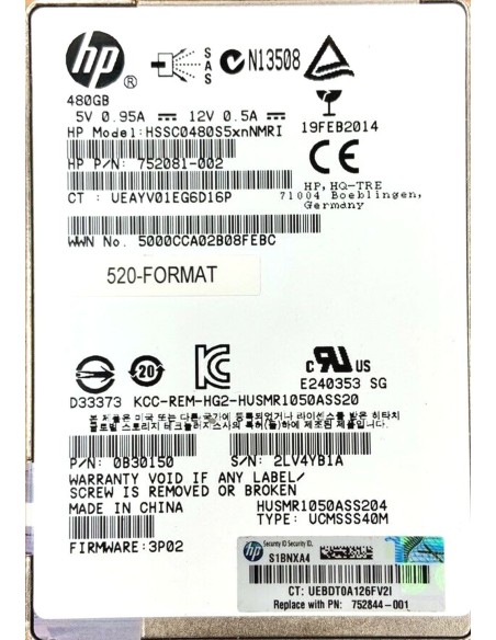 DYSK HP 3PAR 480GB SAS SSD 6G 2,5 752081-002