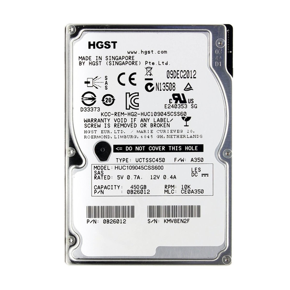 HGST HUC109045CSS600 450GB SAS 10K 6G 2,5 0B26012