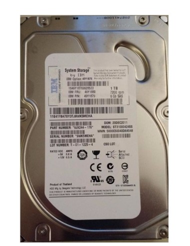 DYSK IBM 1TB SAS 6G 7.2K 3,5 IBM SYSTEM DS3000 SERIES 49Y1880 49Y1879