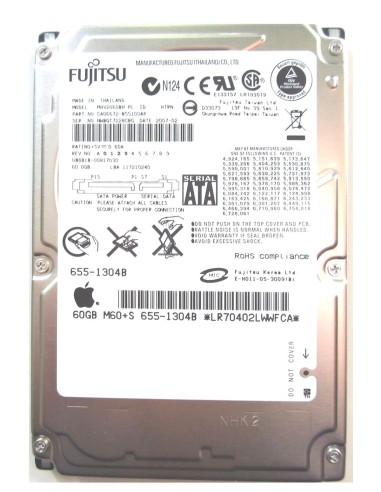 DYSK FUJITSU 60GB SATA 5.4K 2,5 MHV2060BS
