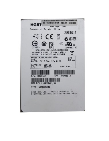 DYSK EMC HGST 200GB SAS 10K 6G 2,5 0B26594
