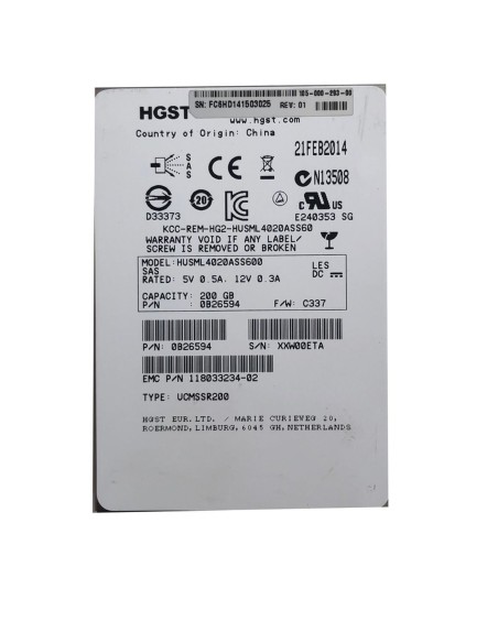 DYSK EMC HGST 200GB SAS 10K 6G 2,5 0B26594