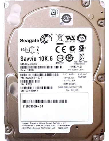 EMC SAVVIO 10K.6 600GB SAS 2,5 118033069-04