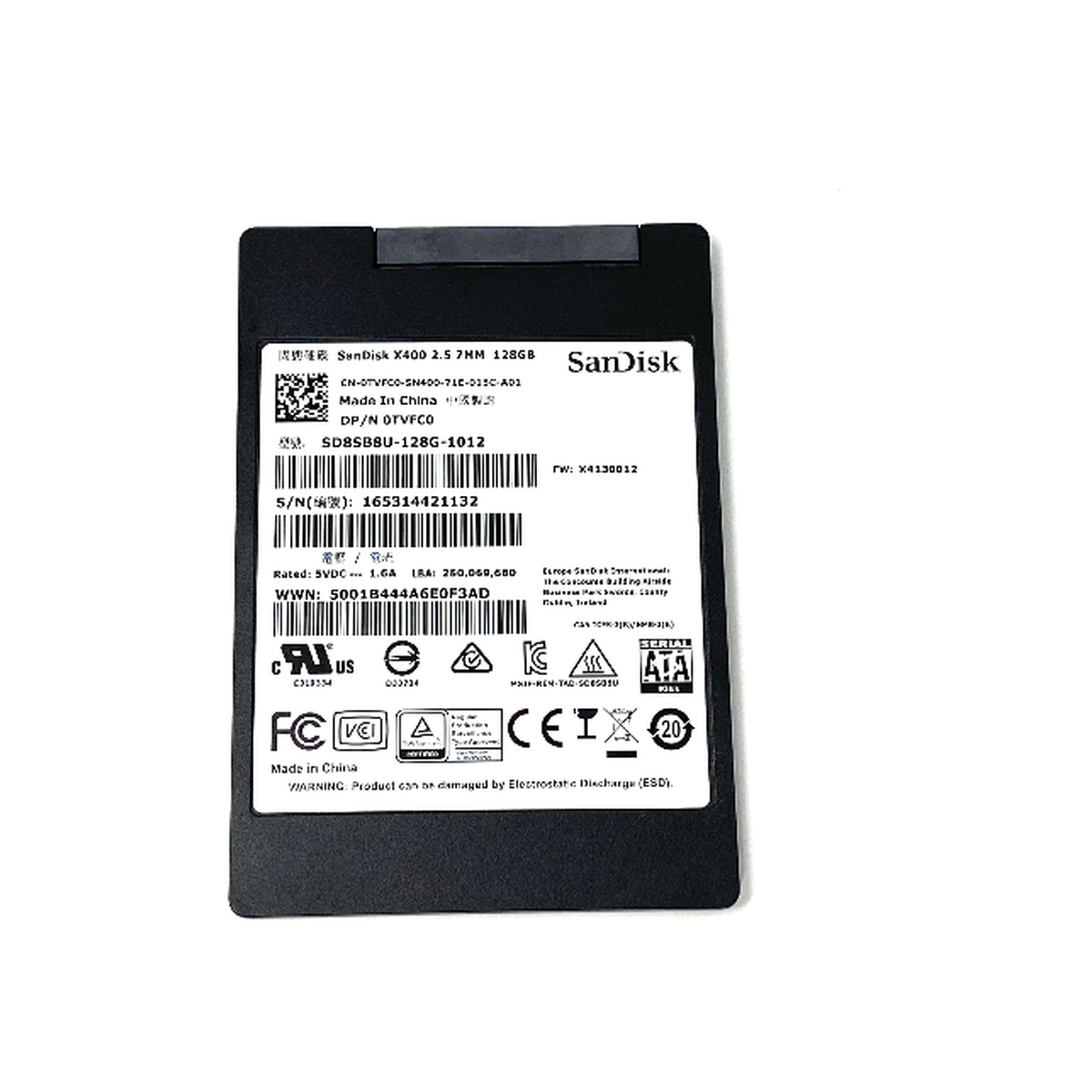 DYSK DELL SANDISK x400 128GB SSD SATA 6G 2,5 7MM SD8SB8U-128G-1012 0TVFC0