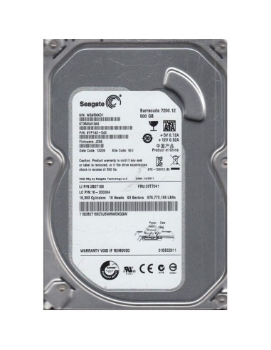 SEAGATE BARRACUDA 500GB SATA 7.2K 3,5 9YP142-543