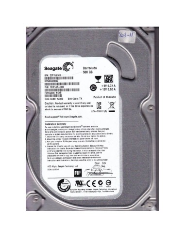 SEAGATE BARRACUDA 500GB SATA 6G 16MB CACHE 7.2K 3,5 ST500DM002 1BD142-302