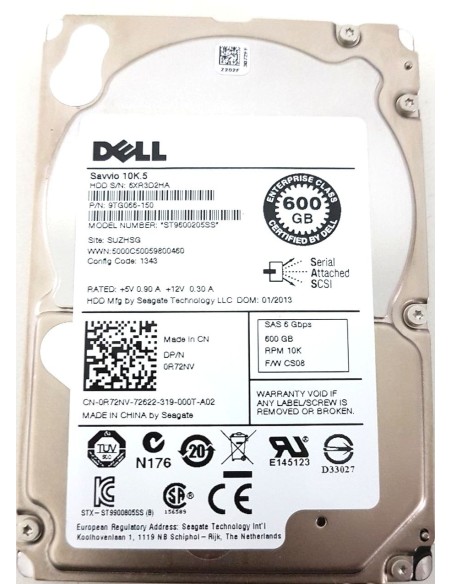 DYSK DELL 10K.5 600GB SAS 10K 2,5 0R72NV