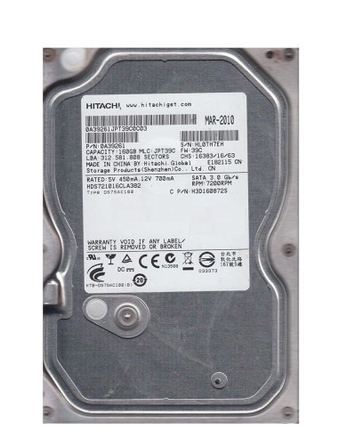 HITACHI DESKSTAR 160GB SATA 7.2K 3G 3,5 0A39261